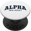 NJ Hometown Apparel Alpha New Jersey Vintage Distressed Arch Text PopSockets PopGrip Adesivo