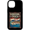 Dubrovnik Travel Art Studio Custodia per iPhone 14 Dubrovnik, bandiera della Croazia, città vecchia, costiera, viaggio, grafico