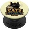 Funny Cat Quote Tees & Amusing Feline Gi Atteggiamento antico gatto nero PopSockets PopGrip Adesivo