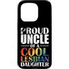 LGBTQ Pride Rainbow Family uncle pride f Custodia per iPhone 15 Pro Orgoglioso Zio di Cool Lesbiche Figlia