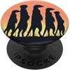 Safari Print Apparel Design con sagoma di suricati al tramonto, safari, fauna selvatica PopSockets PopGrip Adesivo