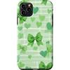 Coquette Aesthetic Green Bows & Ribbons Custodia per iPhone 11 Pro Max Carino Erba Verde Menta Verde Fiocco Modello Coquette Nastro