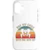 Funny Bionic Woman Hip Surgery Gifts Custodia per iPhone 16 Un pulcino dell'anca con uno scheletro retrò tramonto dell'anca