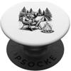 Camping Outdoor Nature Lover Gifts Camping Moose Outdoor Nature Wilderness Camper PopSockets PopGrip Adesivo