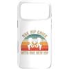 Funny Bionic Woman Hip Surgery Gifts Custodia per iPhone 17 Pro Max Un pulcino dell'anca con uno scheletro retrò tramonto dell'anca