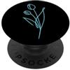 Single Flower Floral art Blu Tulipano Minimalista Floral line art PopSockets PopGrip Adesivo