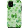 Coquette Aesthetic Green Bows & Ribbons Custodia per iPhone 11 Carino Erba Verde Menta Verde Fiocco Modello Coquette Nastro