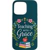 Teacher & Classroom Co. Custodia per iPhone 15 Pro Max Apple Book Faith Teacher Floral Classroom Grace