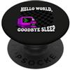 Programmer Coding Humor Apparel Coder Hello World Goodbye Sleep Computer Science Retro PopSockets PopGrip Adesivo