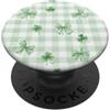 Coquette Aesthetic Green Bows & Ribbons Carino 4 foglie trifoglio verde fiocco modello St Patricks Day PopSockets PopGrip Adesivo