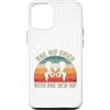 Funny Bionic Woman Hip Surgery Gifts Custodia per iPhone 12/12 Pro Un pulcino dell'anca con uno scheletro retrò tramonto dell'anca
