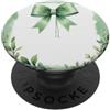 Coquette Aesthetic Green Bows & Ribbons Simpatico fiocco verde con area bianca per un nome Coquette Girls PopSockets PopGrip Adesivo