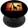 Safari Print Apparel Giraffa africana Famiglia Tramonto Natura Safari Wildlife Design PopSockets PopGrip Adesivo