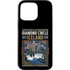 Diamond Circle Travel Art Studio Custodia per iPhone 15 Pro Max Diamante Cerchio Islanda Cascate Scenic Route Vintage