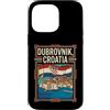 Dubrovnik Travel Art Studio Custodia per iPhone 14 Pro Max Dubrovnik, bandiera della Croazia, città vecchia, costiera, viaggio, grafico