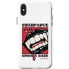 Goth Vampire Pop Art Dark Romance Horror Custodia per iPhone X/XS Sharp Amore Vampiro Zanne Labbra Gotico Halloween Spooky Babe