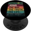 Jesus The Way Truth Life Christian Worsh Gesù La Via Verità Vita Culto Cristiano Dio Bibbia Fede PopSockets PopGrip Adesivo