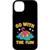 Pink Flamingo Summer Co Custodia per iPhone 14 Plus Design con fenicottero rosa Go With The Flow