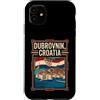 Dubrovnik Travel Art Studio Custodia per iPhone 11 Dubrovnik, bandiera della Croazia, città vecchia, costiera, viaggio, grafico