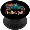 Halloween Pumpkin Buffalo Plaid Truck He Hello Fall Camicia Divertente Halloween Zucca Buffalo Plaid Camion PopSockets PopGrip Adesivo