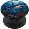Lover Gifts Lover Gifts for Men & Women Squalo di vetro colorato finto PopSockets PopGrip Adesivo