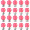 HUAMu 20 X Rosa Luci Decorative Colorate Lampadine Led E27 2W, B4U Risparmio Energetico Lampada Colorata, Golf Palla Lampadina, Per Esterno Interna Stringa, Natale Albero, Festa Luci Notturne