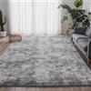 CEYIRO Tappeto Salotto Antiscivolo - Tappeto Camera da letto Morbido a Pelo Lungo in Peluche Finto con Spugna, Certificato OEKO-TEX, Ideale per Soggiorno, Ufficio, Giochi e Animali (Grigio chiaro, 120x160cm)