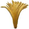 LONDGEN 50 piume di coda di gallo naturale, 30,5-35,6 cm, per spettacoli teatrali e decorazioni per costumi (giallo oro)