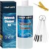 HOMY ARTY Detergente per aerografo, 585 ml, con spazzole e aghi per la