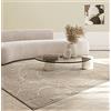 the carpet Mila tappeto moderno per il soggiorno, elegante tappeto lucido a pelo corto per il soggiorno in beige con motivo a fulmini in oro, beige, 80 x 300 cm