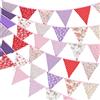 G2PLUS 10m Bandierine Rosso e Viola,Ghirlanda di Bandierine,Banner Tessuto