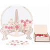 Yiomxhi Libro degli Ospiti di Matrimonio in Legno con Scatola Portaoggetti e 80 Fette di Fiori, Guest Book Vintage per Matrimoni Decorazioni, Anniversari, Compleanni