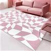 USTIDE Tappeto moderno a scacchi rosa, per soggiorno, camera da letto, griglia, tappeto morbido lavabile con retro antiscivolo, grande tappeto per interni, decorazione per la casa, 120 x 180 cm