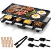 LIFEZEAL 1400W Raclette 8 persone con 8 Padelle, 8 Spatole e 1 Pinza