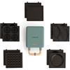 CREATE/STONE STUDIO/Tostiera individuale per sandwich e waffle Verde salvia / 5 piastre intercambiabili: sandwich-grill, waffle, taiyaki, pancake e ciambelle, antiaderente, apertura 100º, 600W