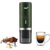 CERA+ Macchina per caffè espresso portatile elettrica con auto-riscaldamento in 3-4 minuti, mini macchina per il caffè da 20 bar con batteria ricaricabile（verde）