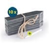 Hoberg Set di 10 cartelli per piante in ardesia, resistenti alle intemperie, durevoli e ideali per serre, 15 x 2,5 cm [nero]
