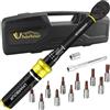 Uharbour Chiave dinamometrica bicicletta 1-25 Nm, piccola chiave dinamometrica 1/4 per bicicletta e moto, set con asta di prolunga, esagonale, Torx & Phillips, 72 denti