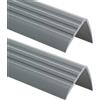 ProfiPVC Set di 2 Profili per gradini paraspigolo elastici PVC 50x40mm 165cm Argento | Striscia antiscivolo per scale, protezione bordi, autoadesivo, facile da tagliare e installare