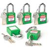 Bwintech 5 pezzi 38 mm con chiavi diverse Lucchetto di sicurezza verde Lockout Tagout Lock per stazioni e dispositivi Lock Out Tag Out