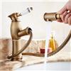 EGTink Rubinetto da bagno estraibile, rubinetto per lavabo con doccetta estraibile, rubinetto per bagno, miscelatore monocomando, per bagno