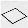 Finmrys Scarico a pavimento, quadrato, nero, opaco, piastrellabile, 10 x 10 cm, extra piatto, in acciaio inox, set completo di scarico per doccia a 360°, sifone con antiodore e filtro per capelli