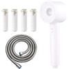 EnixwH Soffione per Doccia Universale, Soffione Doccia con Tubo da 1,5M, Soffioni Doccia, Soffione Doccia Alta Pressione, Soffione Doccia Anticalcare con Filtro per Il Bagno (Bianco)
