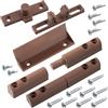 AERZETIX - 2 Kit di accessori per telaio zanzariera: 4 cerniere, 2 maniglie, 2 chiavistelli in plastica marrone + 28 viti autofilettanti (Ø3.9x22 mm, Ø3.9x13 mm, Ø3.9x16 mm)