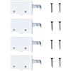 Sossai 4x supporto per armadietti sossai® Dexo SET | Supporto + viti | Colore: bianco | Sostegno da parete, appoggio per armadio, porta armadio per pensili da cucina