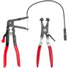Ravytha 2 Pezzi Pinza per Fascette Auto, Set di Pinze per Tubi Flessibili, Pinza per Fascette Stringitubo, Fascette Metalliche, per Fascette Stringitubo con Collo Dritto per Riparazioni