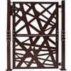 HIJNXG Cancello da giardino in metallo, 105 x 125 cm, con serratura, in acciaio, per giardino, terrazza, cancello da esterni, cancello in ferro, apertura e chiusura a 180° (marrone)