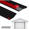 Exquilnova Guarnizione autoadesiva per porta del garage, 3 m, in gomma, colore nero, resistente alle intemperie, universale, labbro in gomma con chiodi per bordi inferiori e laterali della porta del
