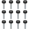 QUARKZMAN 12Pcs M6 Manopole A Ghiera, 1/4-20 UNC 1.18 Perno Filettato Manopole Di Serraggio Viti A Mano Per Sostituzione Macchinari Base Ombrellone Tosaerba
