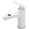 vinnyooc Rubinetto per lavabo, G1/2, rubinetto da bagno, miscelatore per lavabo a leva singola con display digitale a LED, visualizzazione della temperatura 0-99°C per cucina, docce